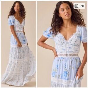 Altar'd State Floral Romantic Tiered Maxi Dress